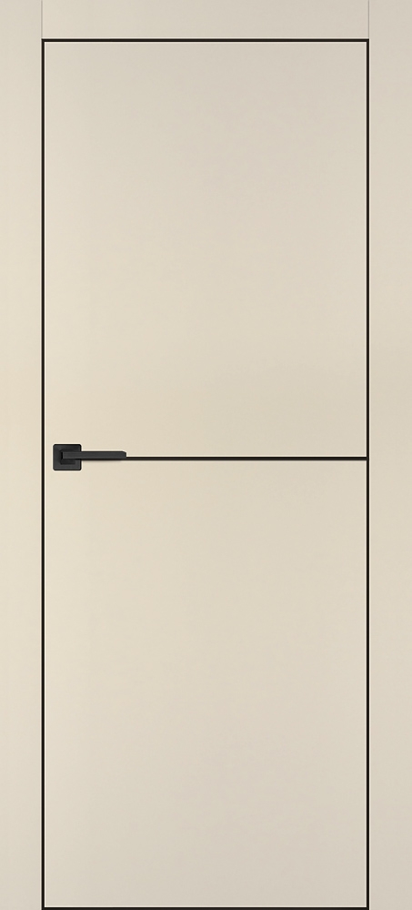 Фото Межкомнатная дверь PX-19 черная кромка с 4-х ст. Бежевый матовый